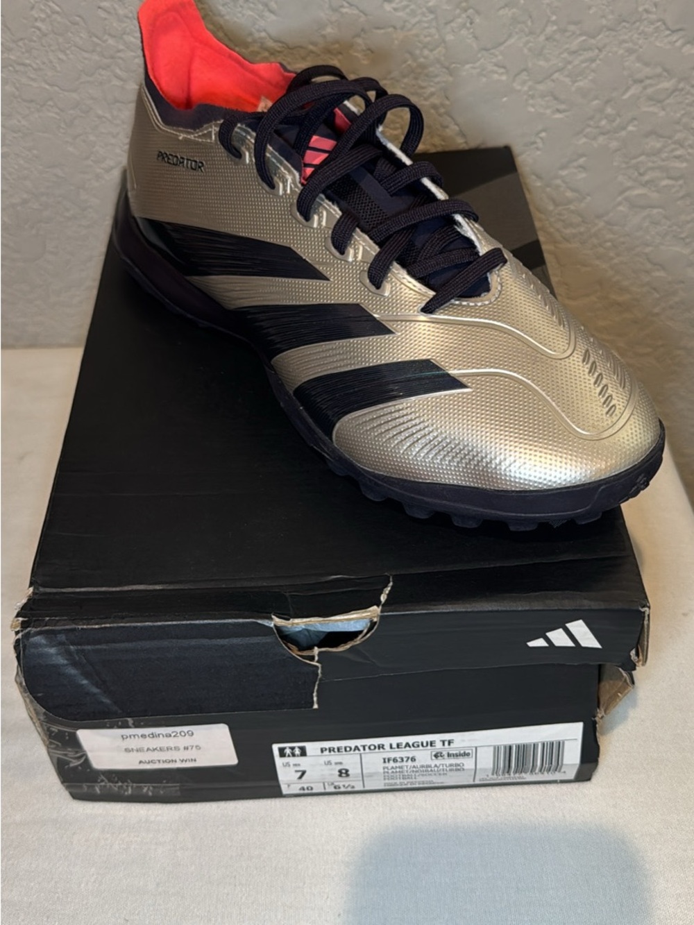 Adidas Predator League TF Men's Silver/Black Turf Soccer Shoes